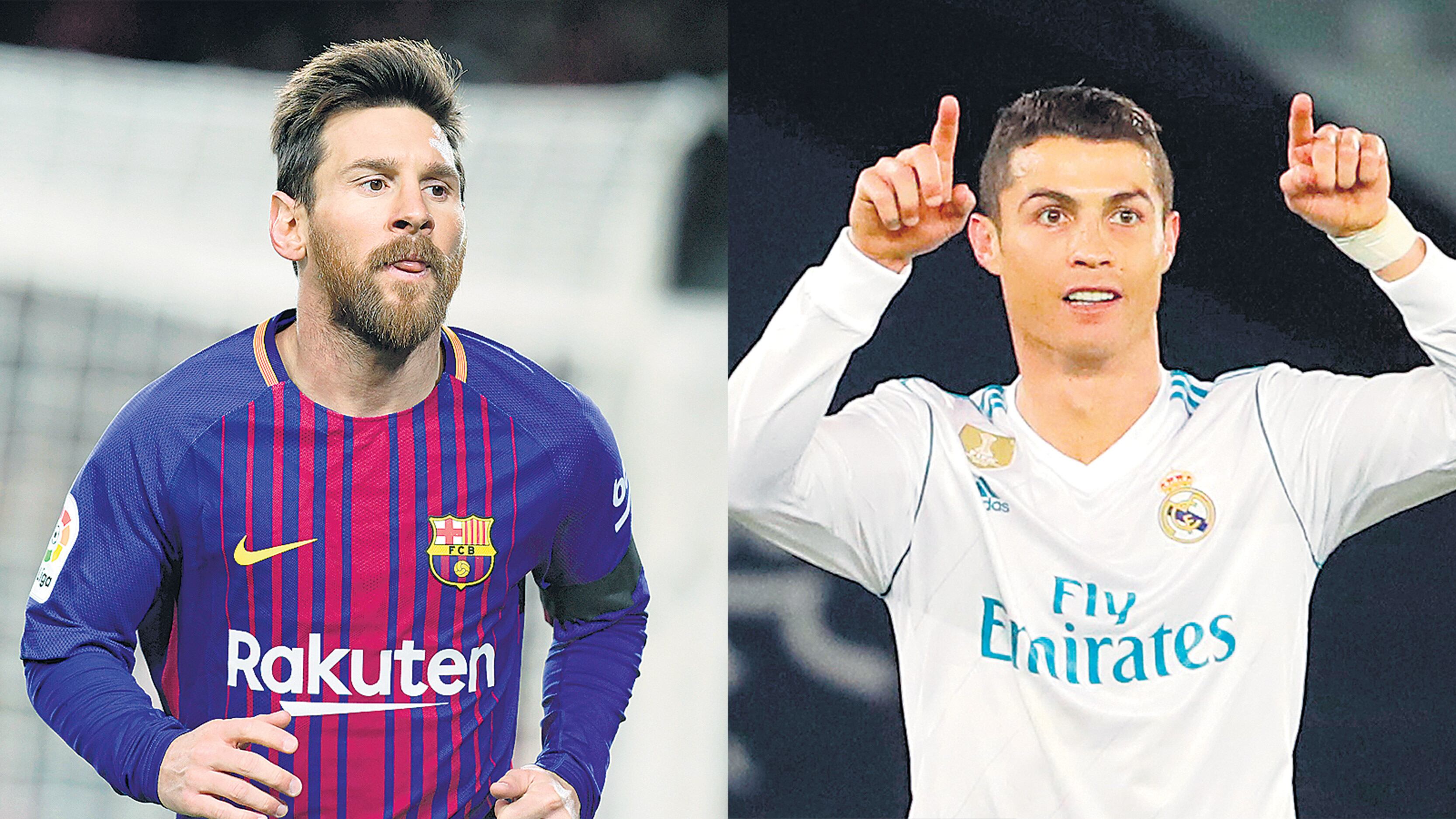 Messi, capitán y goleador del Barça. Cristiano Ronaldo, líder del Real Madrid.
