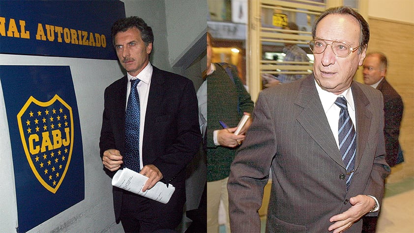 Mauricio Macri y David Pintado, presidentes de Boca y de River en el 2000, cuando llegaron las propuestas de ISL y Hicks, Muse, Tate & Furst.