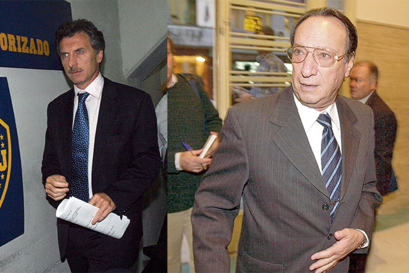 Mauricio Macri y David Pintado, presidentes de Boca y de River en el 2000, cuando llegaron las propuestas de ISL y Hicks, Muse, Tate & Furst.