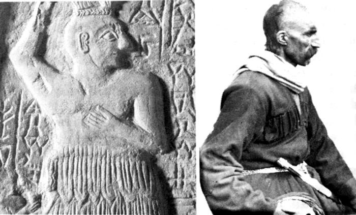 Comparación del perfil de un kurdo del siglo XX con otro tallado 2500 años a.C.