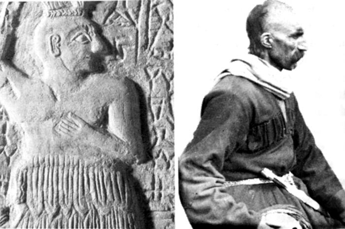 Comparación del perfil de un kurdo del siglo XX con otro tallado 2500 años a.C.