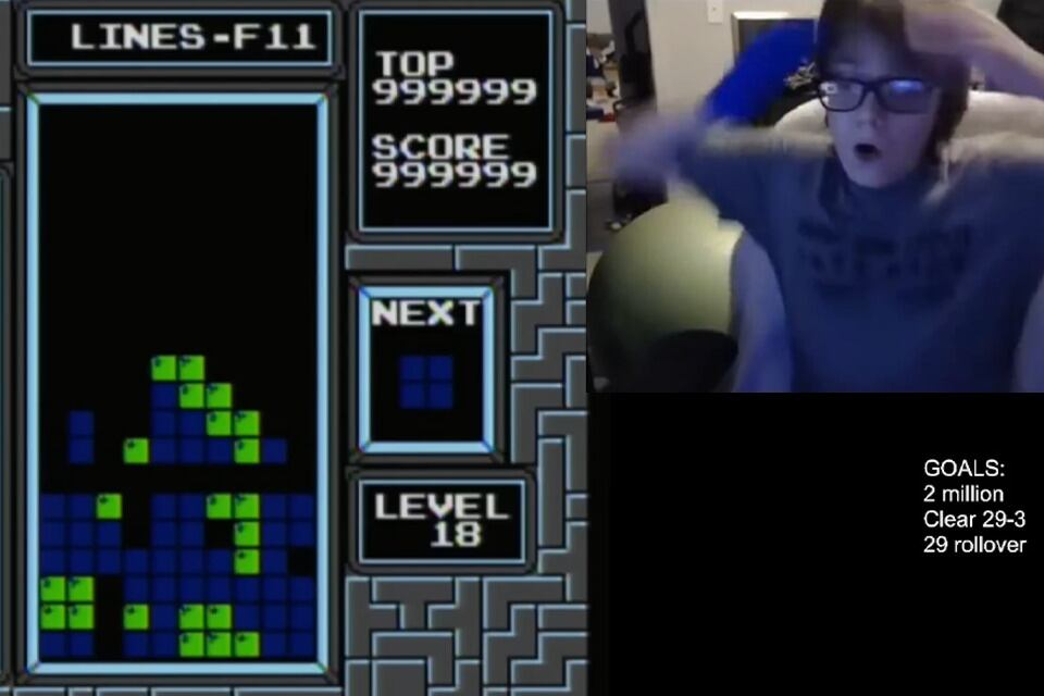 Un adolescente de 13 años es el primer humano que logra vencer al Tetris. Imagen: captura de video