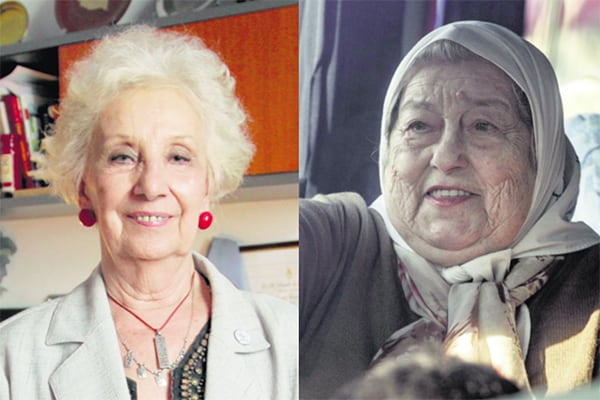 Las dirigentas Estela de Carlotto y Hebe de Bonafini.