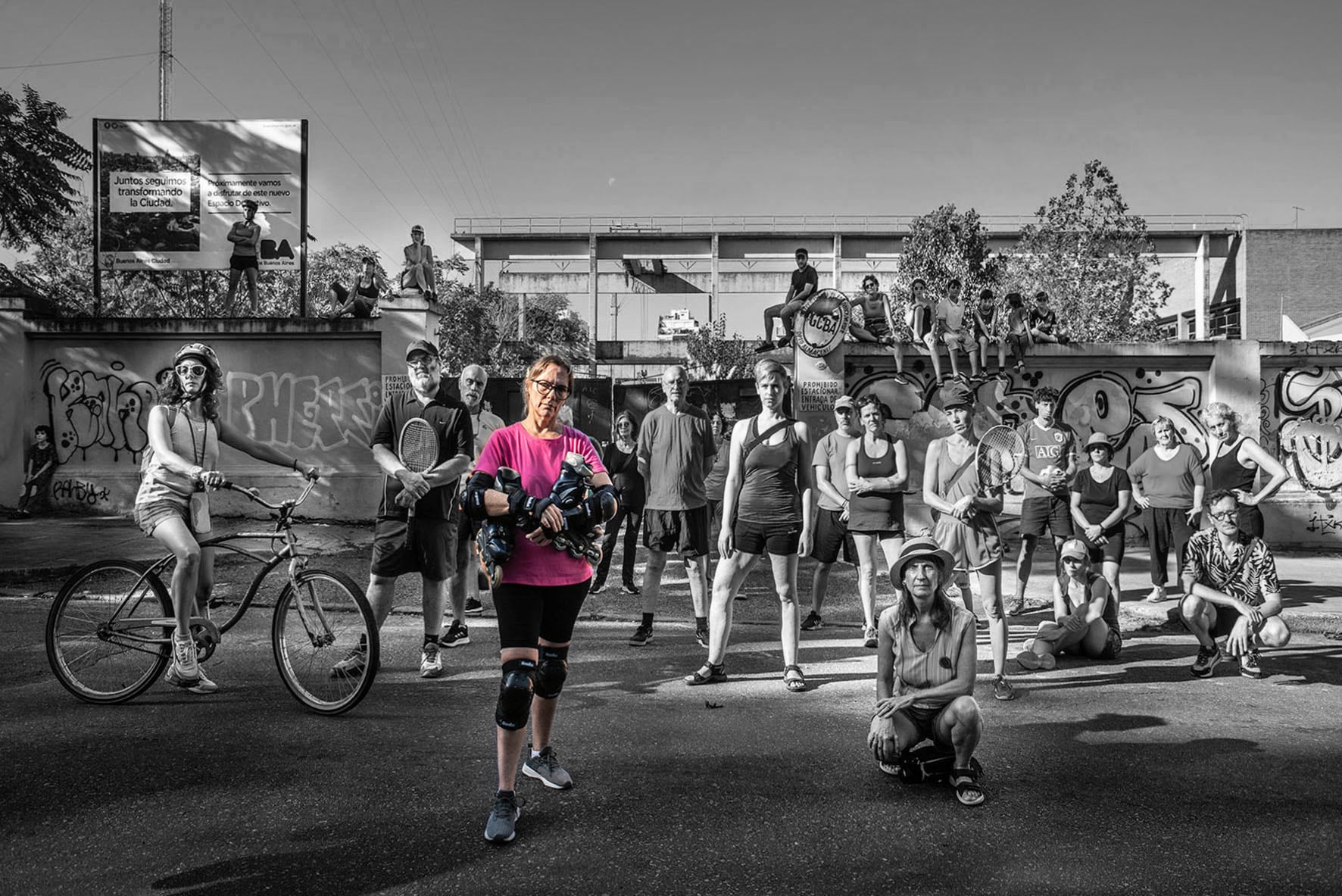 Una performance que hicieron por el polideportivo de la calle Rodney, territorio en conflicto con el gobierno de la Ciudad.