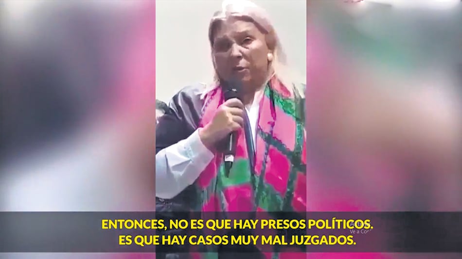 Elisa Carrió en el video durante la campaña electoral.