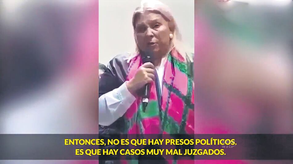 Elisa Carrió en el video durante la campaña electoral.