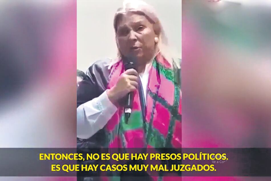 Elisa Carrió en el video durante la campaña electoral.