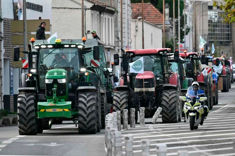 Protesta de productores agropecuarios en Francia