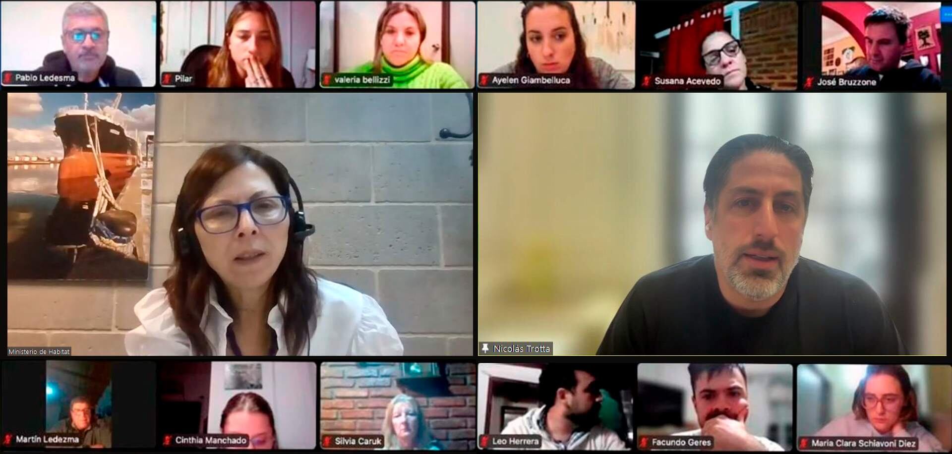 Batakis y Trotta durante la clase magistral de la diplomatura.