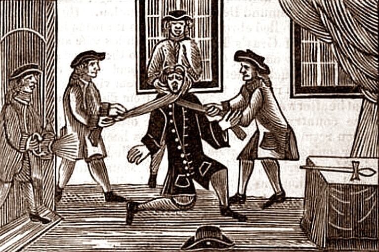 Una representación de cómo pudo haber ocurrido el crimen de Godfrey.