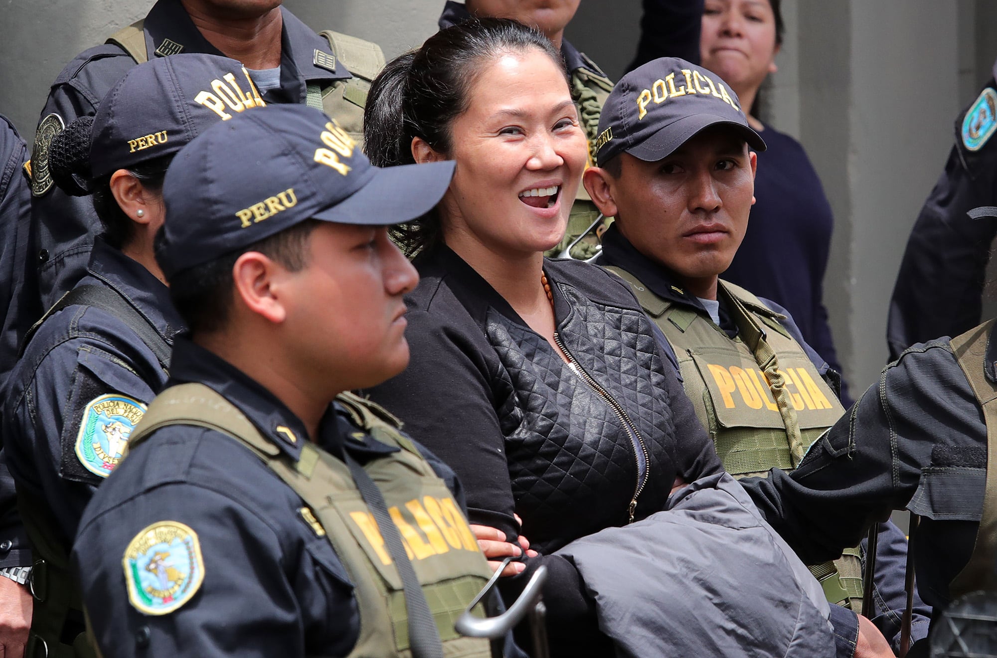 Keiko fujimori en el día de su detención.