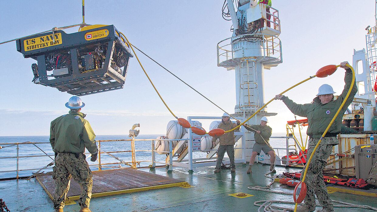 El vehículo no tripulado de la Marina norteamericana es instalado en el aviso Islas Malvinas.