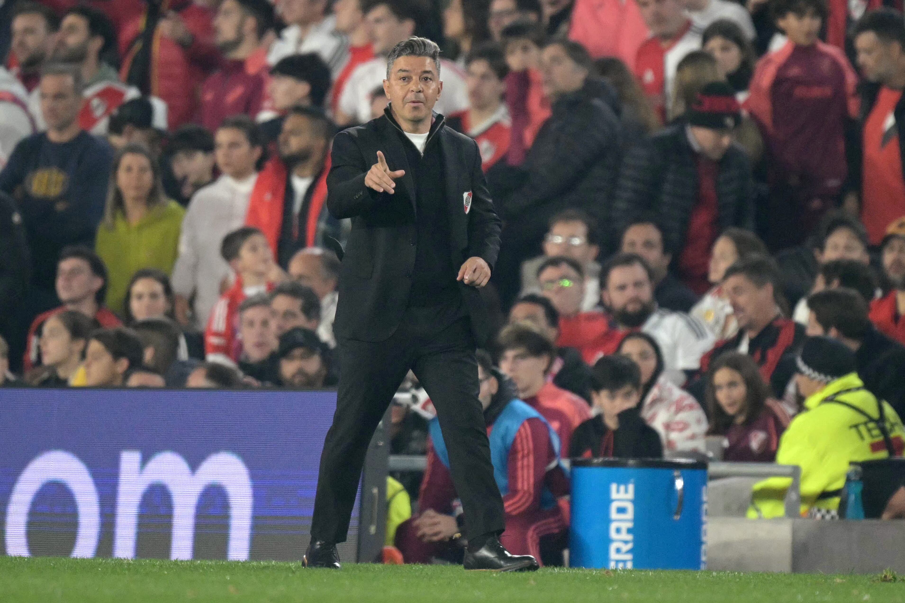 Marcelo Gallardo, el jueves por la noche frente a Libertad