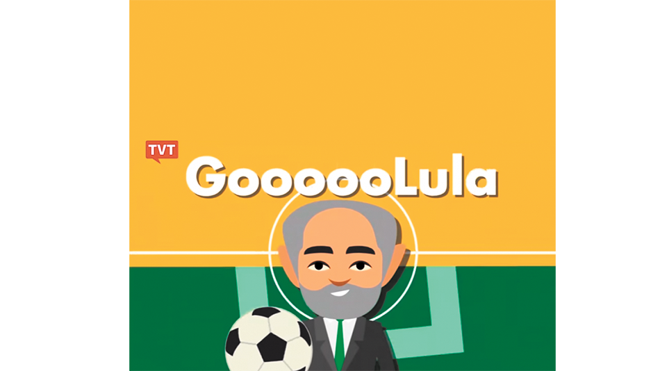 Imagen de pantalla de la Televisión de los Trabajadores (TVT) que anuncia la columna de Lula.