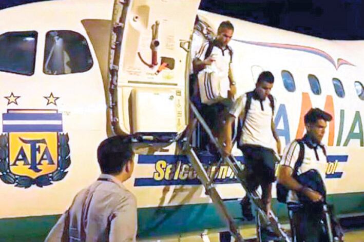 El avión de Lamia fue contratado dos veces por la AFA.