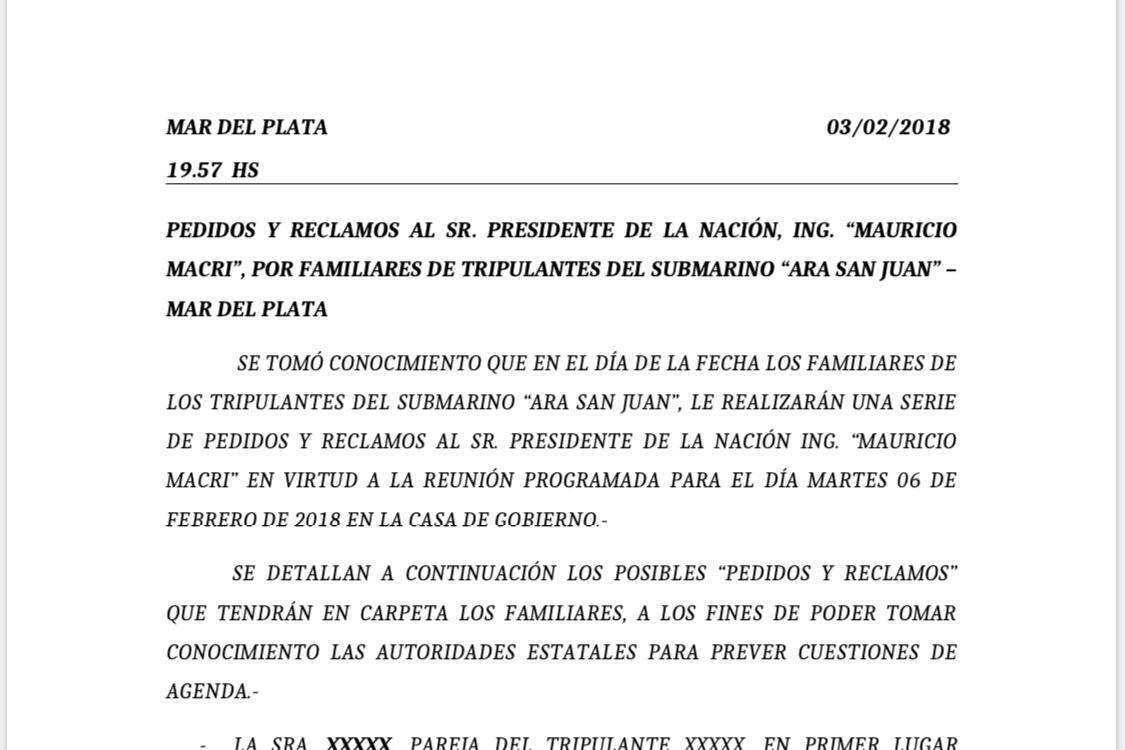 Uno de los partes de inteligencia presentados como prueba ante la Justicia.