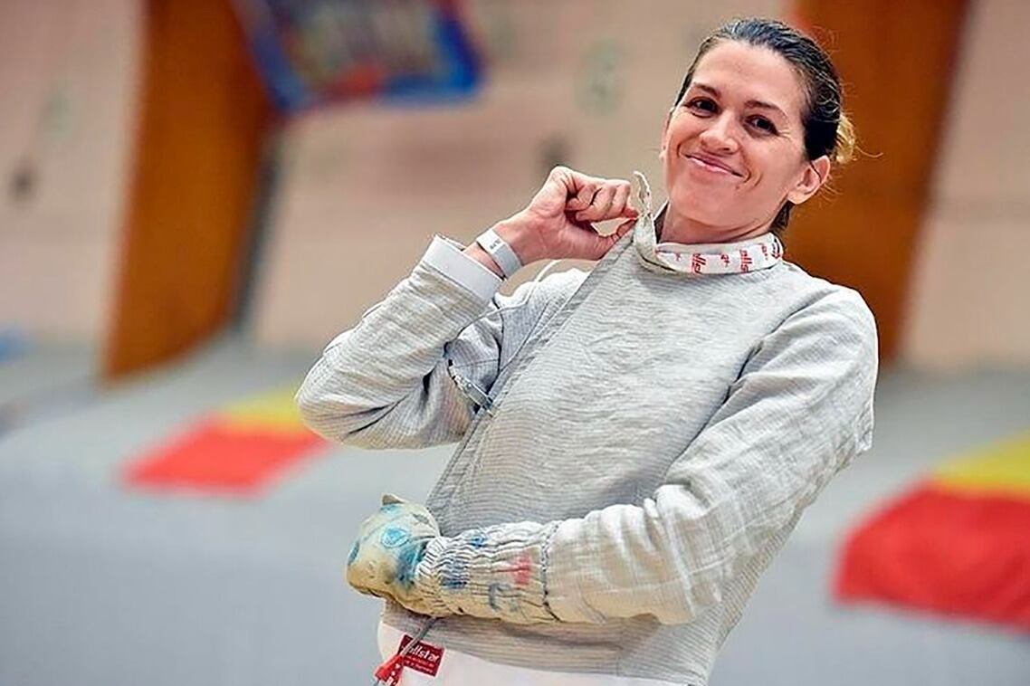 La sonrisa de Belén Pérez Maurice en un entrenamiento