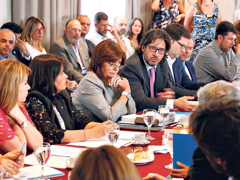 El ministro de Justicia, Germán Garavano, y la ministra de Seguridad, Patricia Bullrich, encabezaron el encuentro.