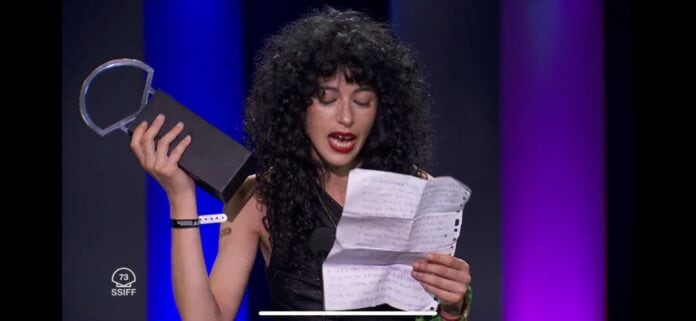 La actriz Camila Plaate, premiada en el Festival de San Sebastián por "Belén".