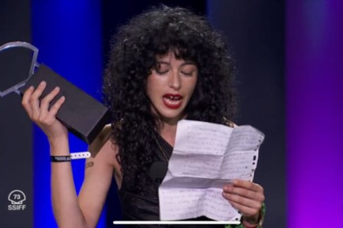 La actriz Camila Plaate, premiada en el Festival de San Sebastián por "Belén".