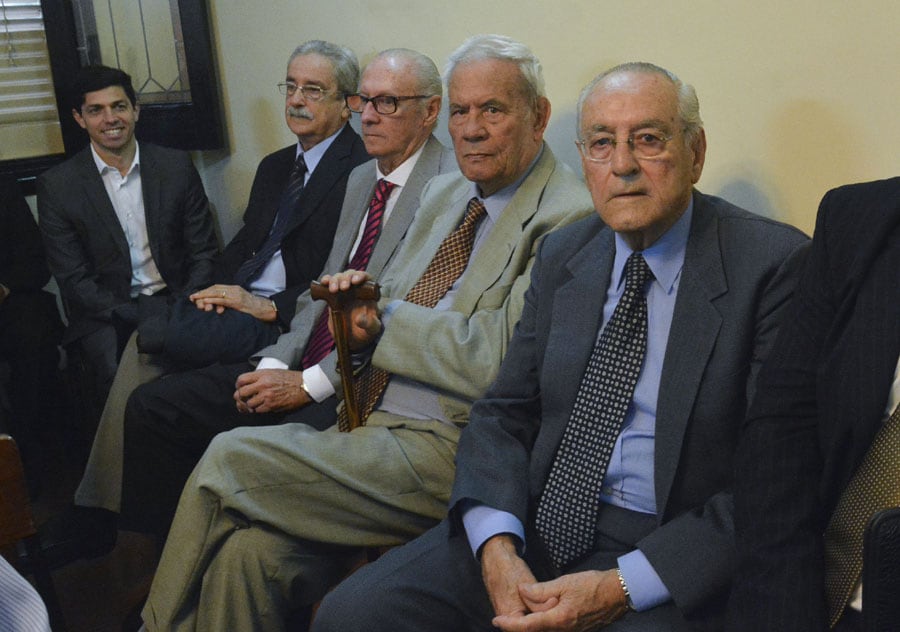 Los cuatro acusados: Carlos Otero Álvarez, Miguel Ángel Puga, Antonio Cornejo y Ricardo Haro.