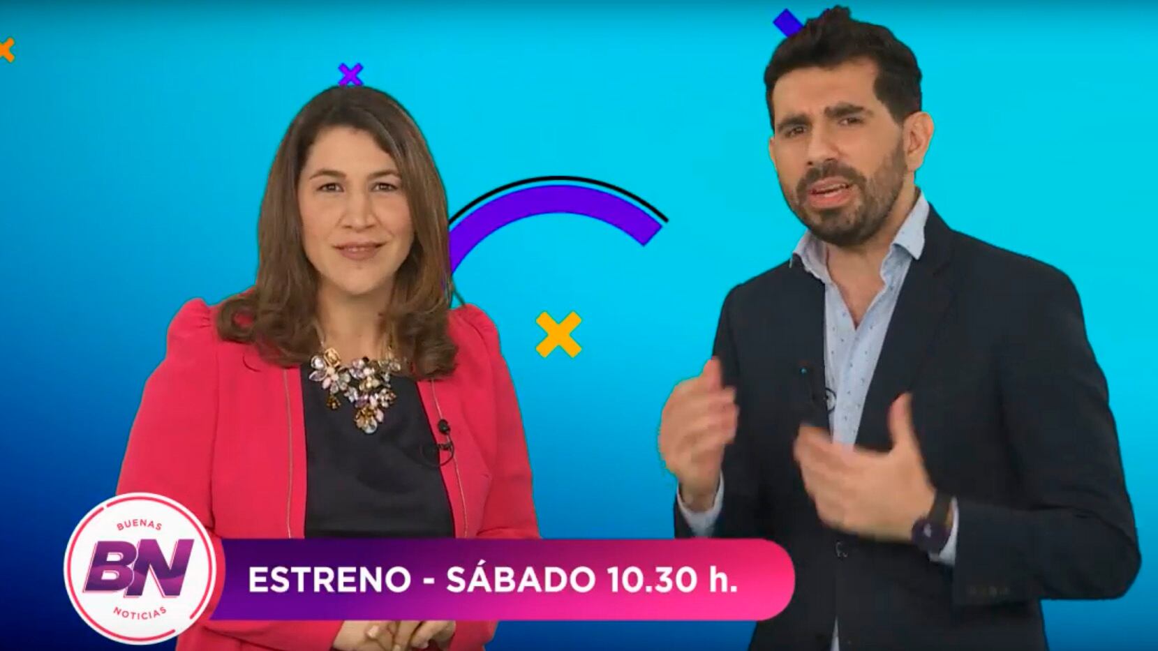 Ana Saco e Isaías Saracho, los conductores de "Buenas Noticias".
