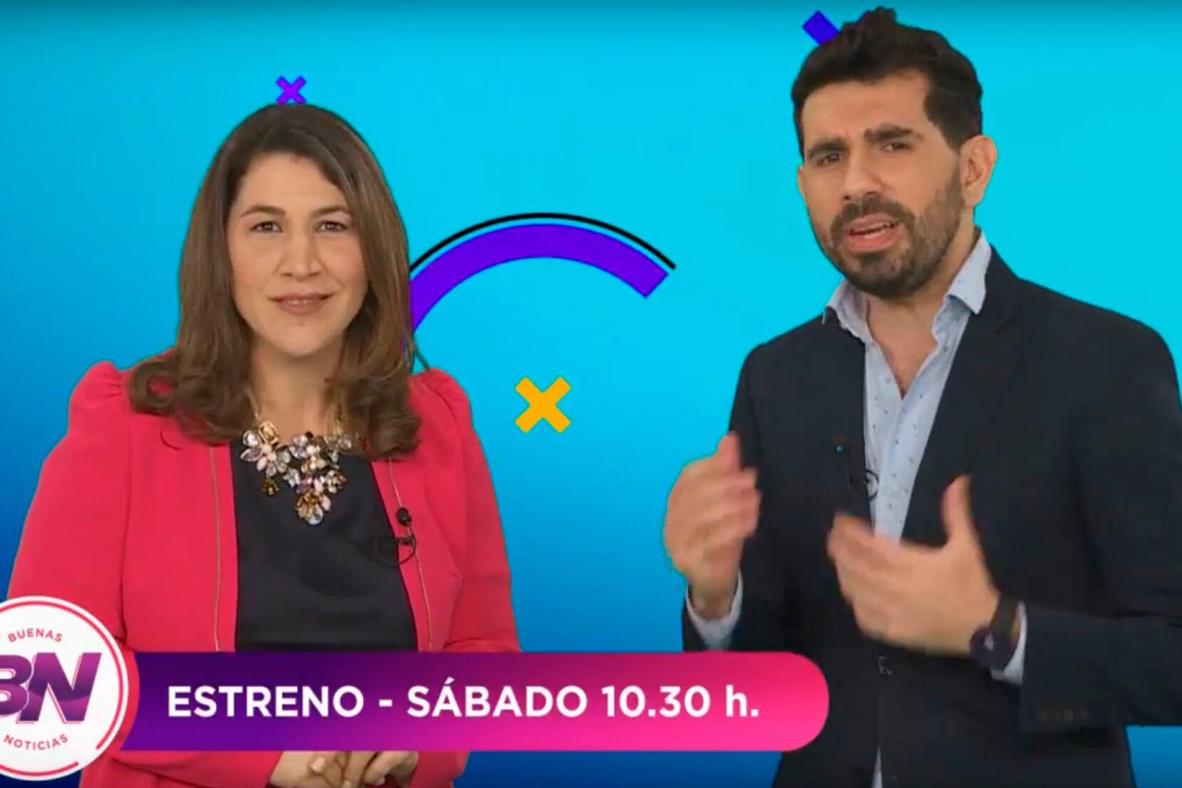 Ana Saco e Isaías Saracho, los conductores de "Buenas Noticias".