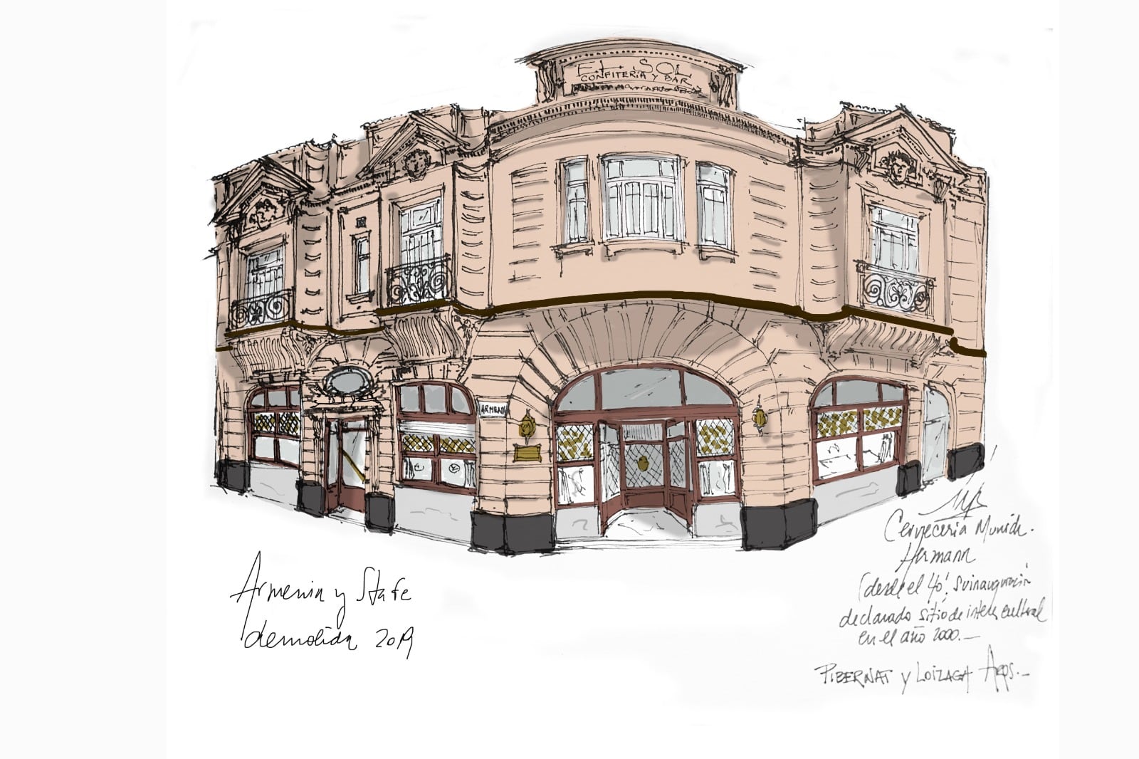 Armenia y Santa Fe, Cervecería Hermann, demolida en 2019.