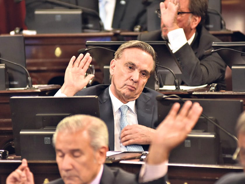 El presidente del bloque del Frente para la Victoria en el Senado, Miguel Angel Pichetto.  