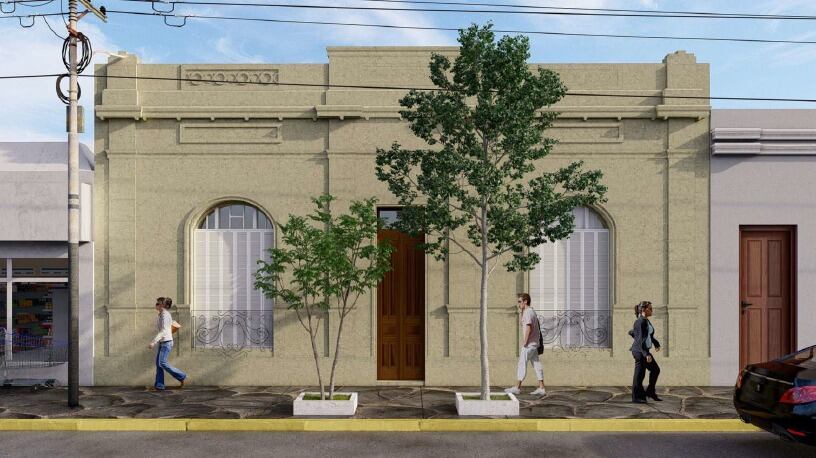 Una prueba de cómo quedará la fachada del edificio.