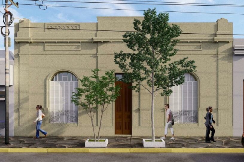 Una prueba de cómo quedará la fachada del edificio.