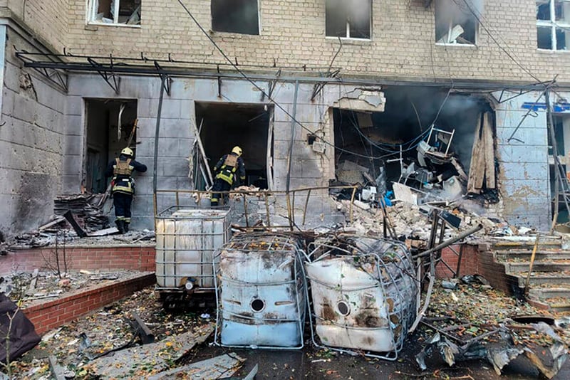 Ataque de drones rusos en la región de Sumi.