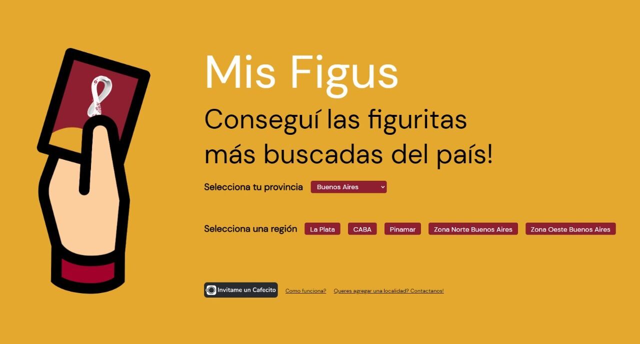 “Mis figus”, la web en la que la gente puede interactuar e ir avisando en qué kioscos y direcciones hay stock disponible. 