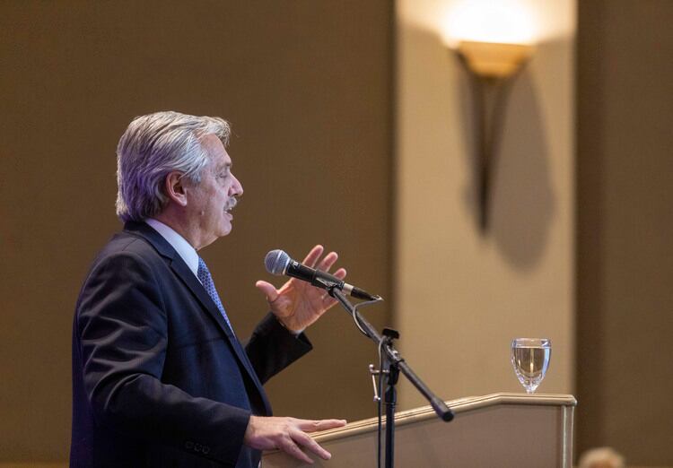 Alberto Fernández, en una de sus intervenciones recientes.