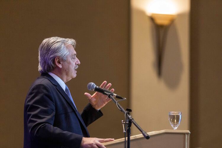 Alberto Fernández, en una de sus intervenciones recientes.