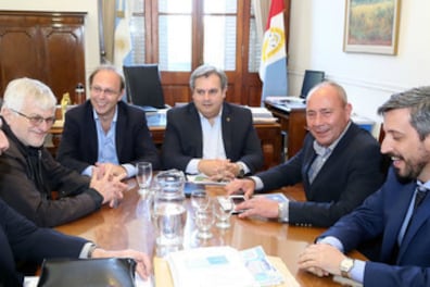 Farías, Saglione y Genesini se encontraron con representantes de Upcn, Asoem y ATE.