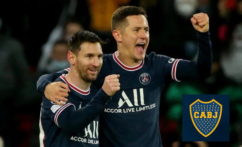 Ander Herrera con Messi en el PSG. 