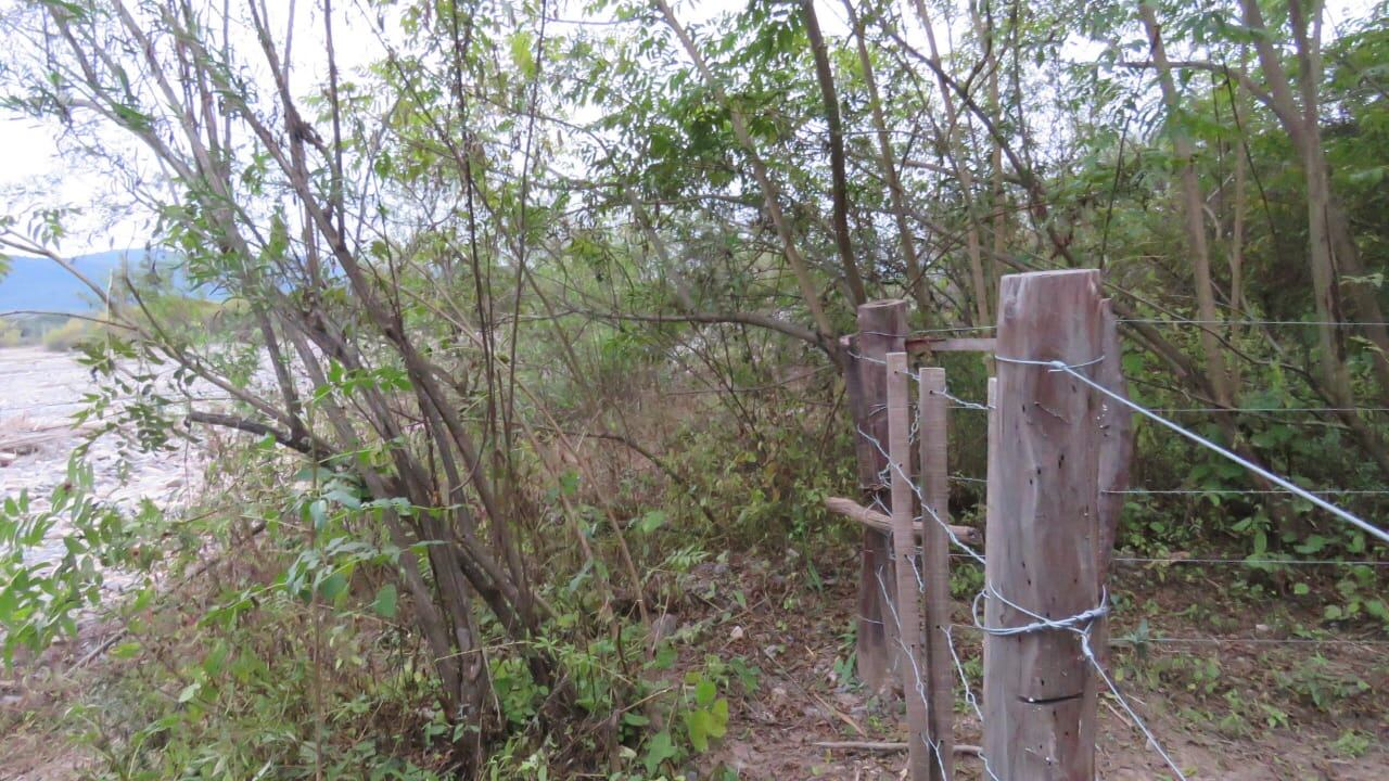Alambrados que llegan hasta el borde del río.