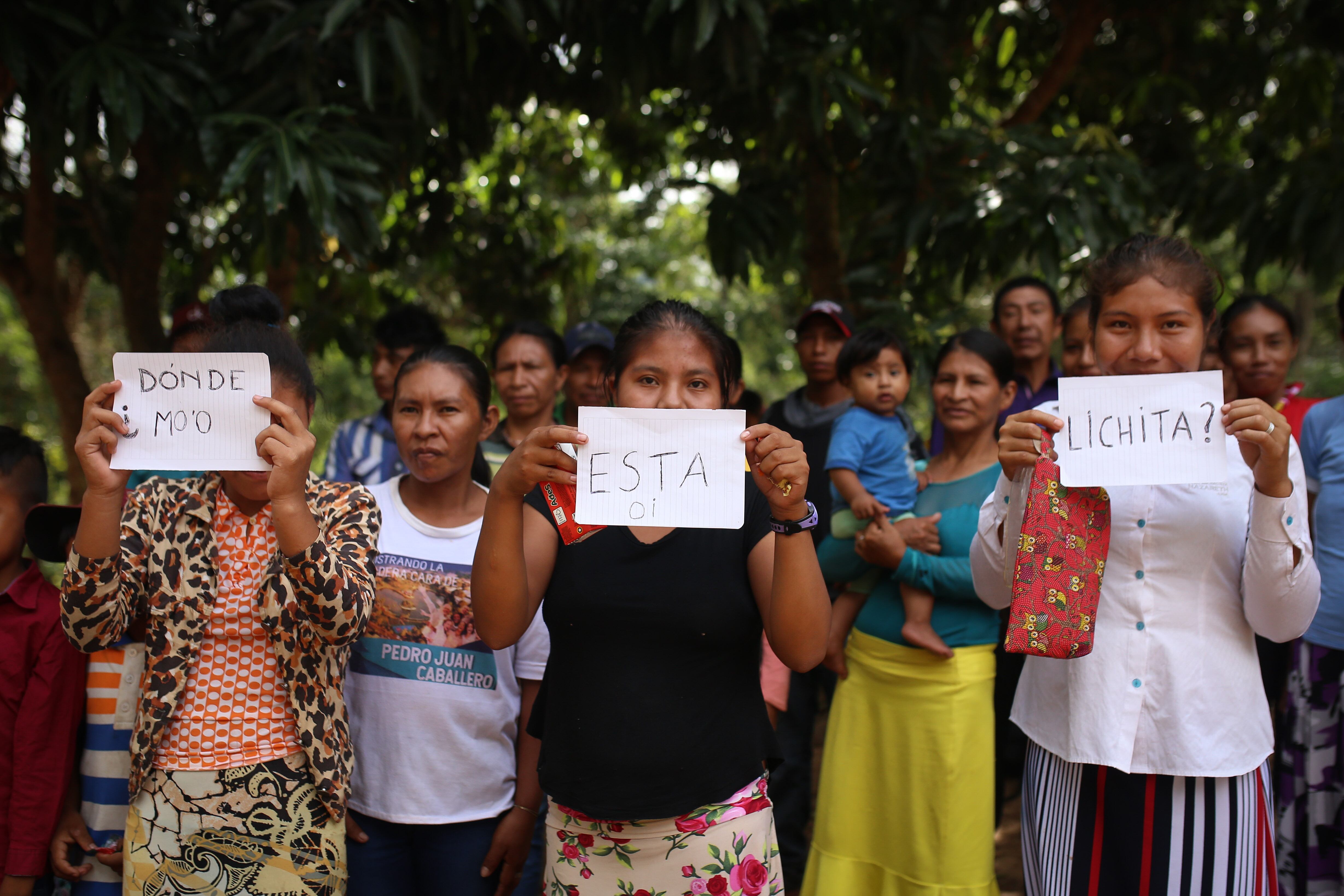 Una de las comunidades del Cerro Guazú hace propia la pregunta sobre el paradero de Lichita Oviedo Villalba.