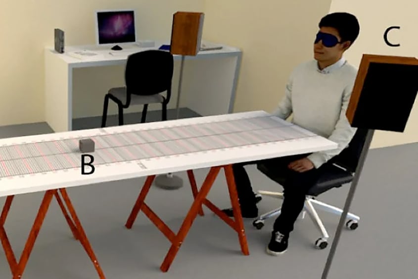En ausencia de visión, el espacio auditivo puede ser calibrado por información táctil y propioceptiva