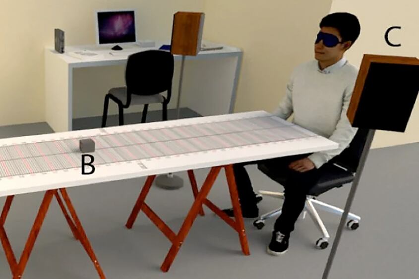 En ausencia de visión, el espacio auditivo puede ser calibrado por información táctil y propioceptiva