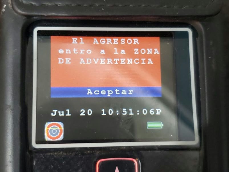 Imagen del botón antipanico de la víctima. 