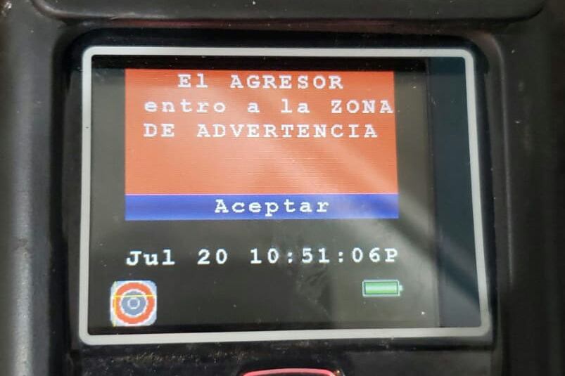 Imagen del botón antipanico de la víctima.