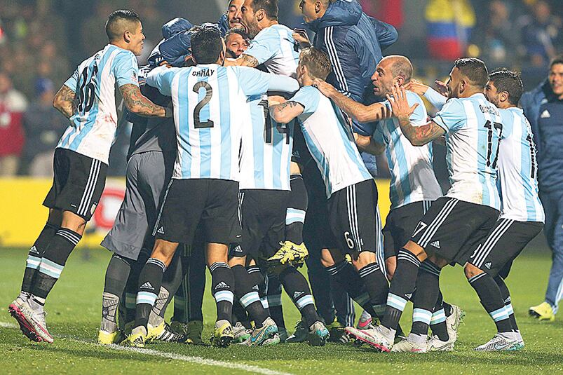 Un momento feliz de la Selección, esos que últimamente le resultan bastante esquivos.