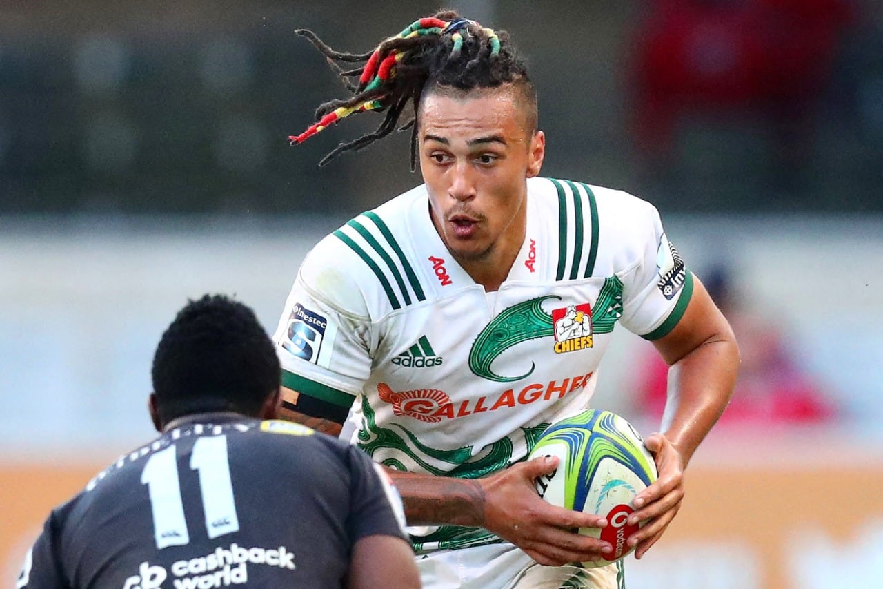 Sean Wainui, con la camiseta de los Chiefs de la Super Rugby 