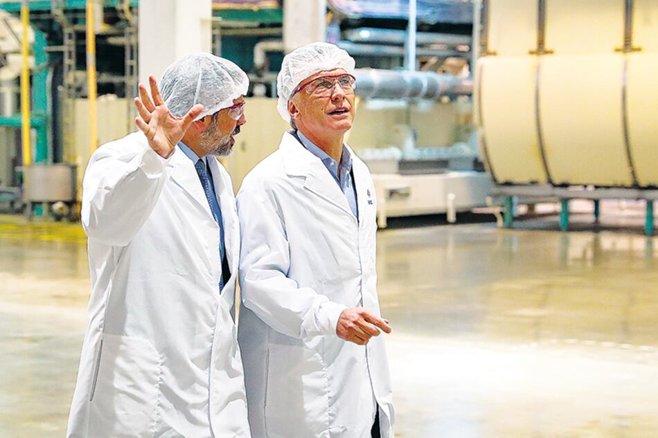 Mauricio Macri participó de la inauguración de una planta de Molinos en Tortuguitas.