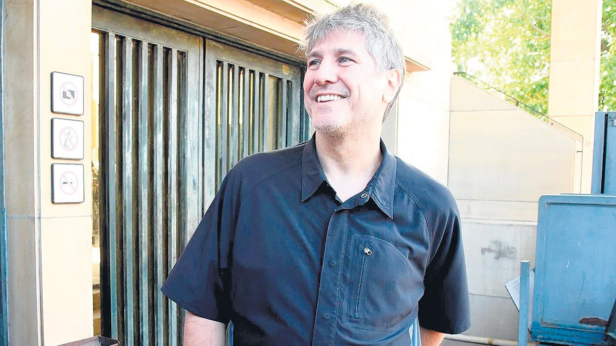 Amado Boudou llegó hasta los tribunales de Retiro acompañado por su abogado, Eduardo Durañona.
