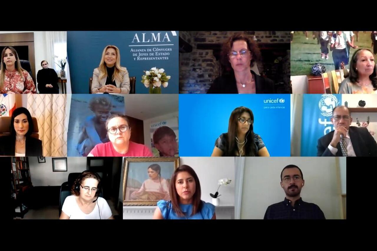 La primera dama y Coordinadora de ALMA, Fabiola Yañez presidió el encuentro virtual “Crisis por COVID-19 y los impactos en la violencia hacia la primera infancia en la región” junto a UNICEF.