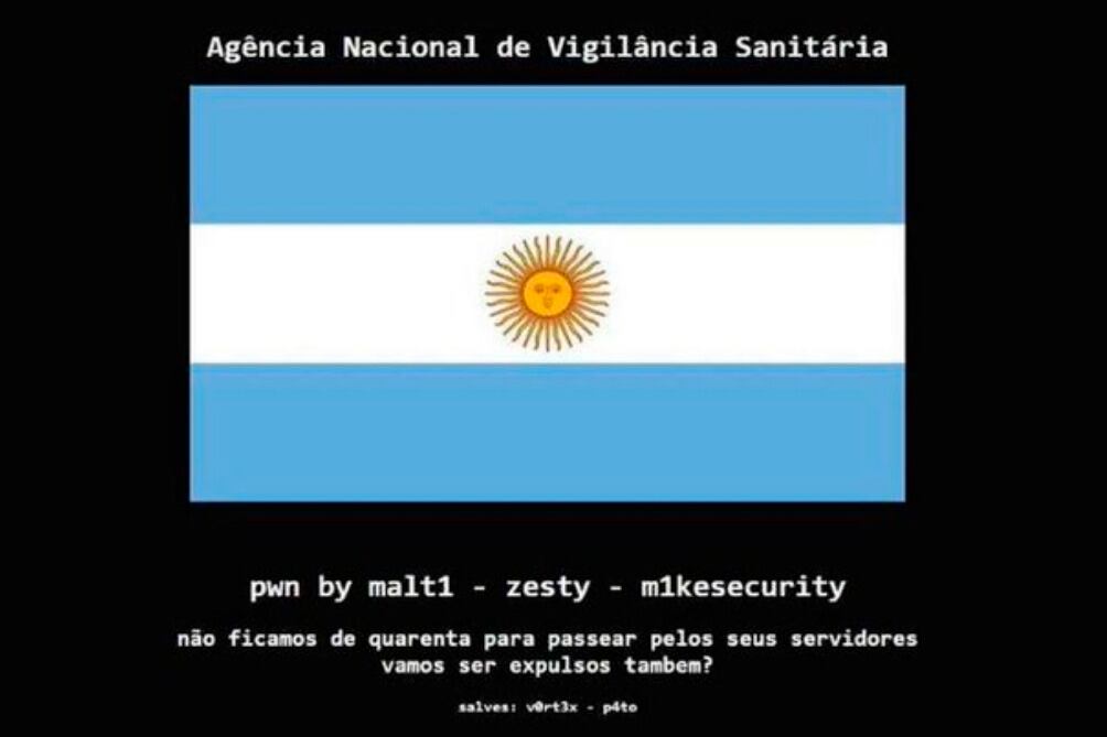 La imagen que apareció en la web hackeada. 