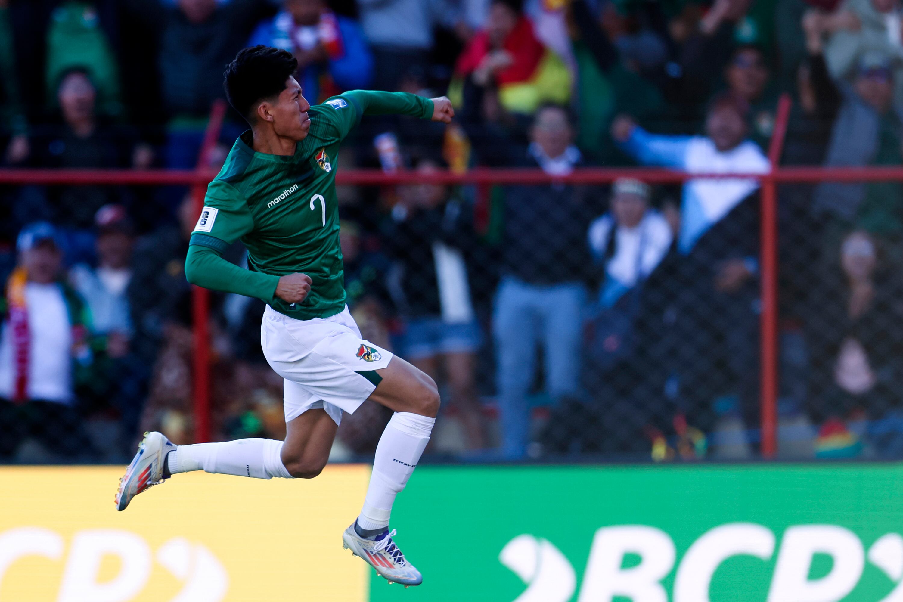 Terceros celebra el gol de los bolivianos